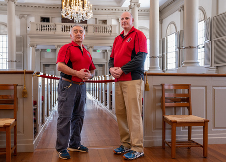 Red Shirts in Historic Hall